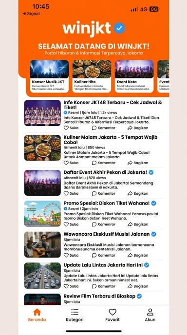 Tampilan kanal resmi winjkt